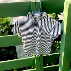 Shein mock turtle neck crop top